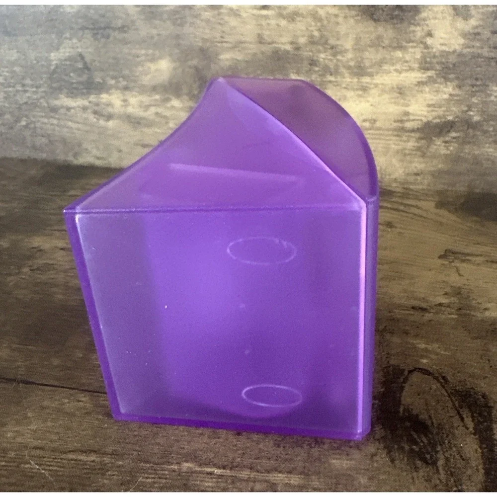Vintage Purple See Through Pharmaceutical Desk Clock Tested And Working Clean